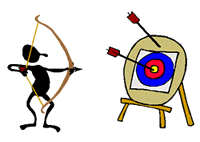 An archer and a bullseye